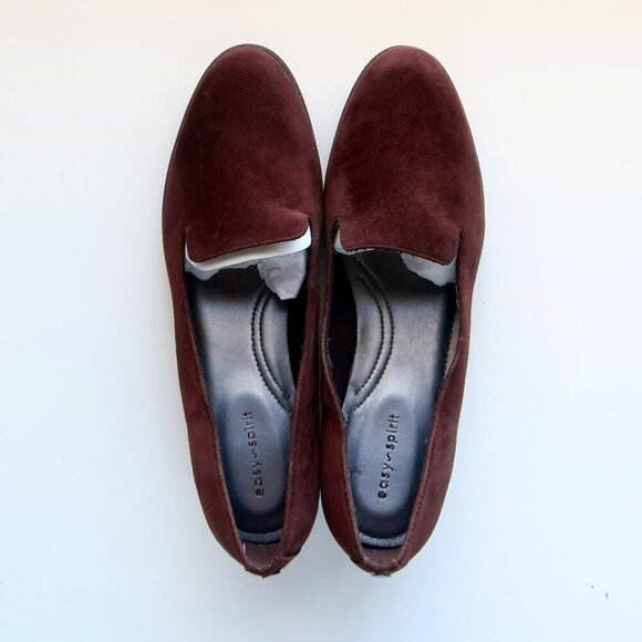 Easy Spirit Brown Suede Leather Lug Sole Low Heel Loafers Slip-on Orthotic Shoes - Picture 3 of 16
